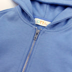 Kids Zip Hoodie Blue on model — OTTA Kids