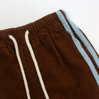 Cord Shorts Brown Blue waistband detail — OTTA Kids