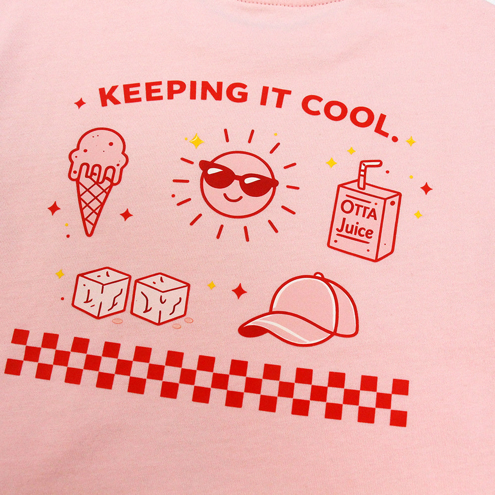 Pink Keeping It Cool T-Shirt detail — OTTA Kids