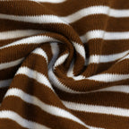 Striped T-Shirt Brown Blue close up — OTTA Kids
