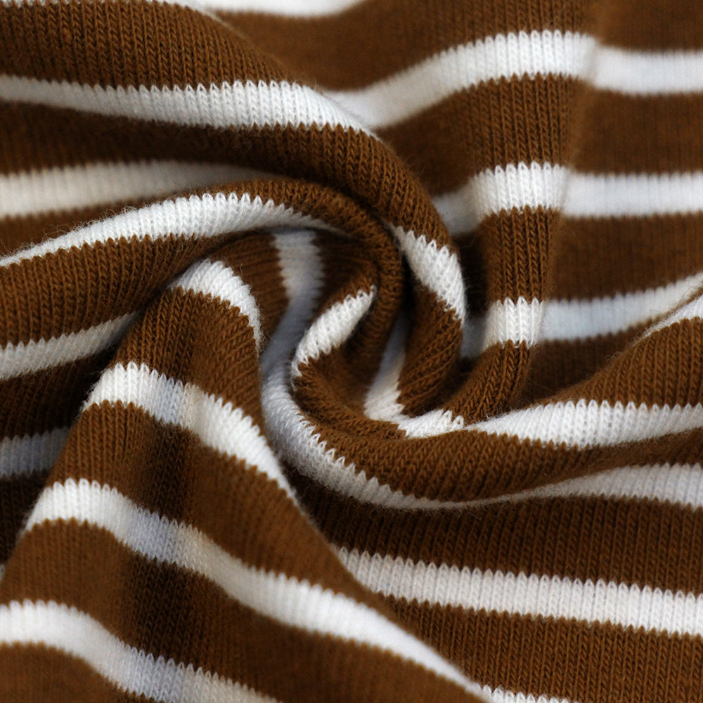 Striped T-Shirt Brown Blue close up — OTTA Kids
