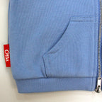 Kids Zip Hoodie Blue label detail — OTTA Kids